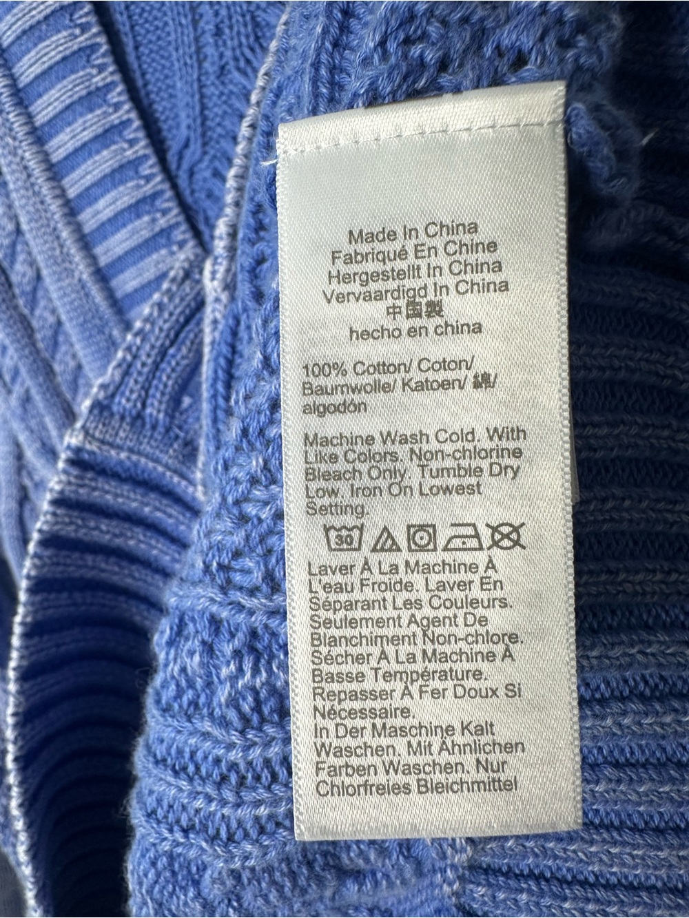 J.Crew Washed Blue Cable-Knit V-Neck Cardigan Sweater - Picture 6 of 9